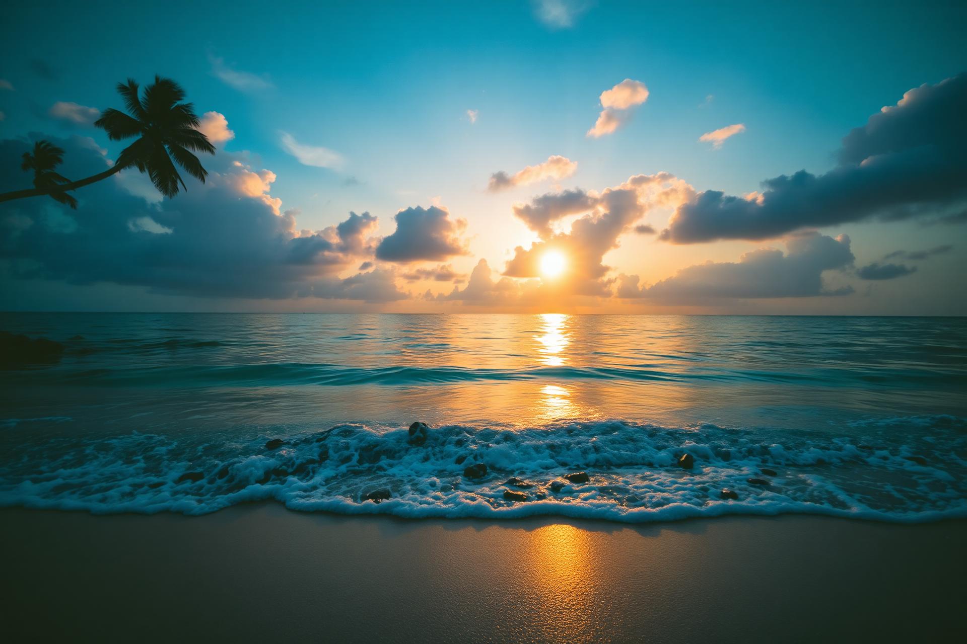 Tropical sea at golden hour